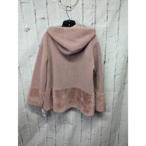 Koolaburra by UGG Hooded Faux Fur‎ Coat in Pink Ice Sz M Medium NWT Mob Wife - Picture 5 of 11